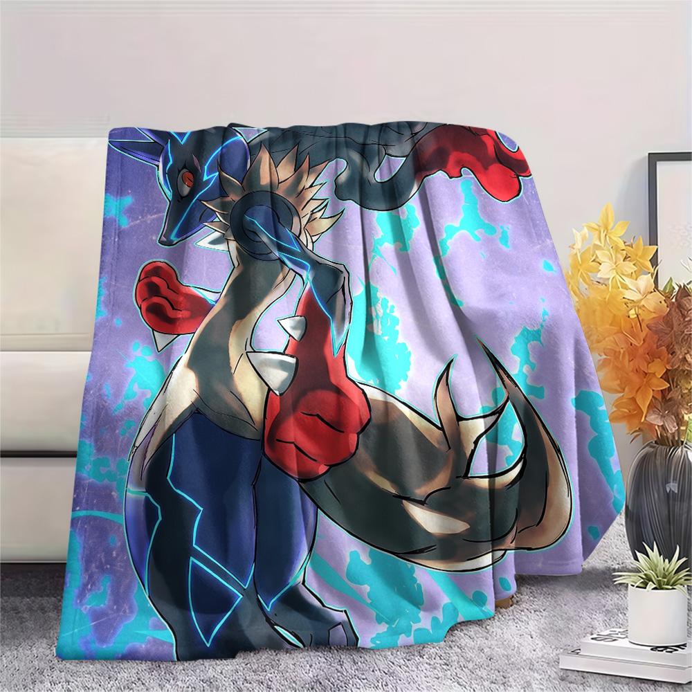 Lucario 2 Print Flannel Blanket, High quality Comfortable for All Seasons, Home Decor, Warmth and Comfort
