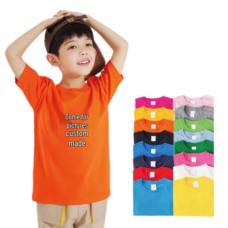 Boys' Pure Cotton School Style Short-Sleeve T-Shirt for Ages 10-14 - Summer 2025
