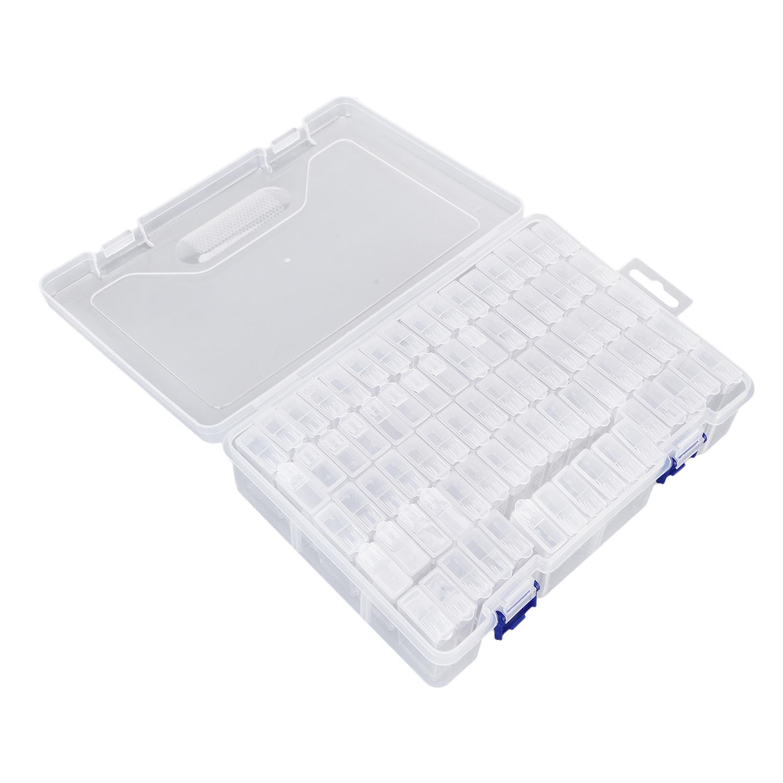 

80pcs Rhinestone Storage Grids Transparent Rhinestone Containers with Storage Box Stickers for Rhinestone Organizing
