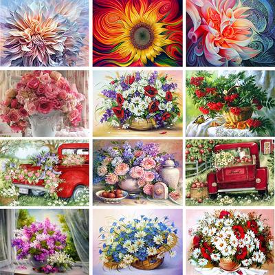 5D DIY Diamond Painting Flower Rhinestone Picture Full Round Diamond Embroidery Mosaic Handmade Products Home Decoration