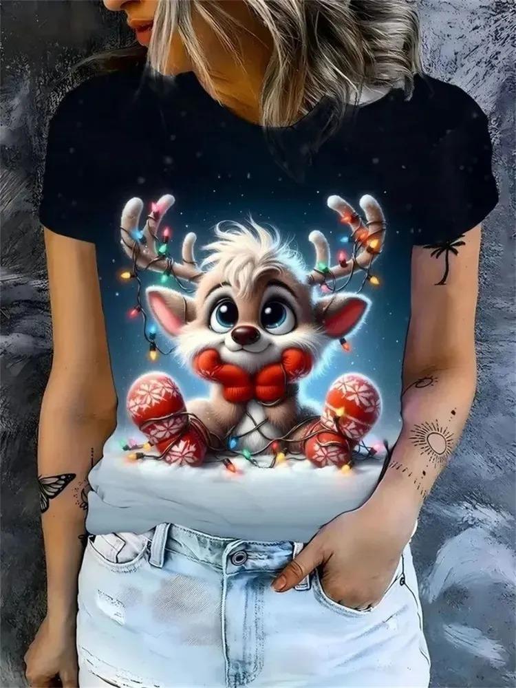 Creative Fun 3D Printed T-shirt with Fashionable Neutral Cute Harajuku Style Casual Short Sleeves S