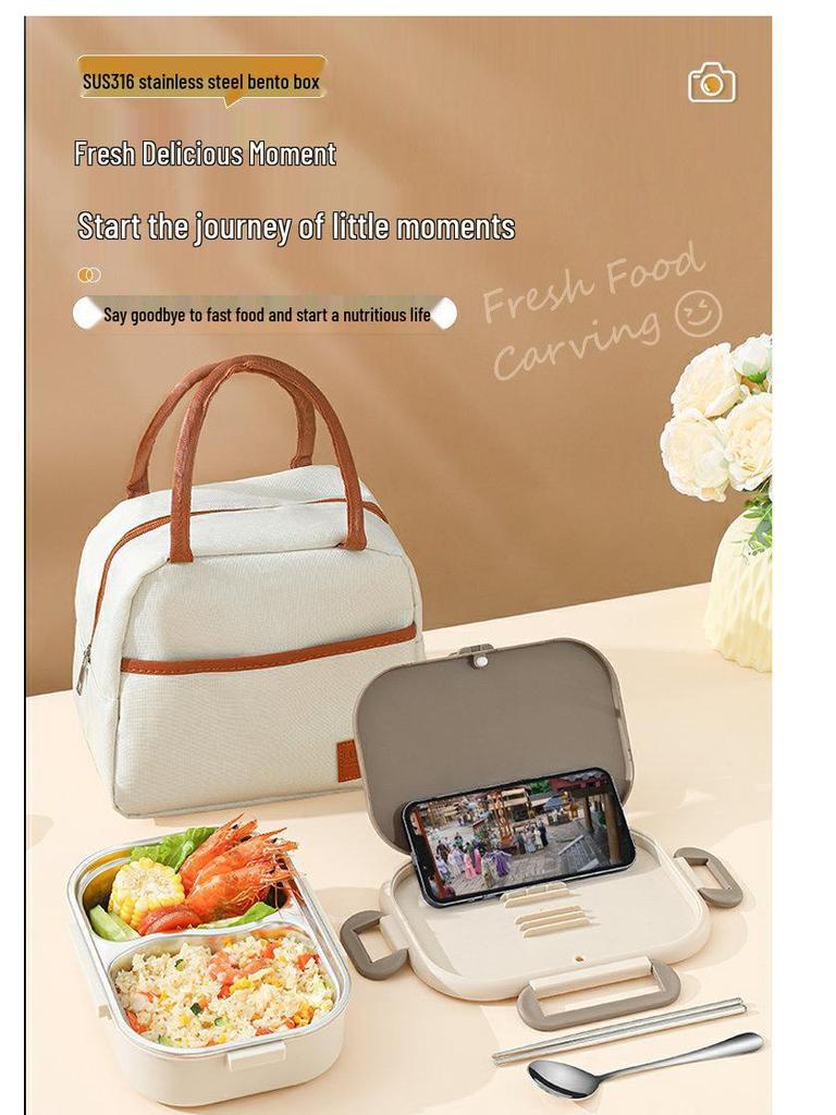 Mikrowellengeeignete japanische Bento-Box: Isolierter Lunchbehälter aus 316 Edelstahl