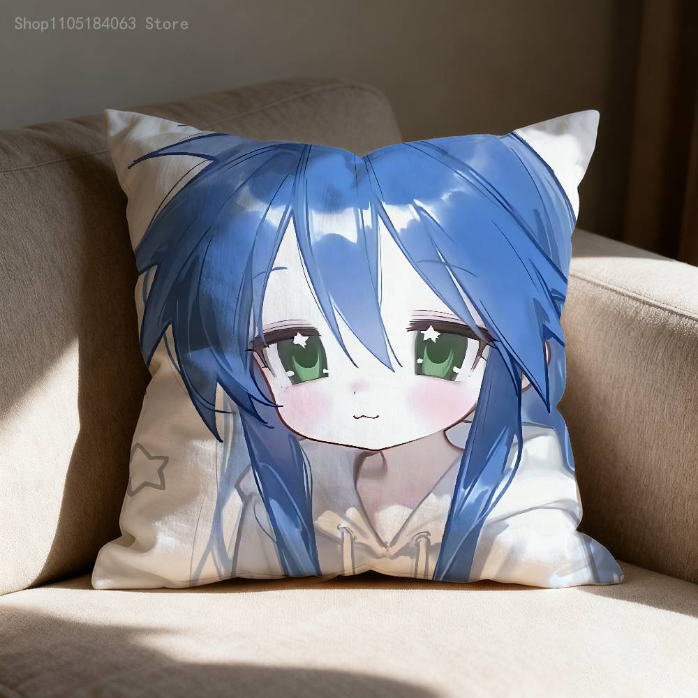 Konata L-Lucky Izumi S-Star Pillow Case For Sofa Decor Car Office Room Printing Cushion Cover Decorations and Protector