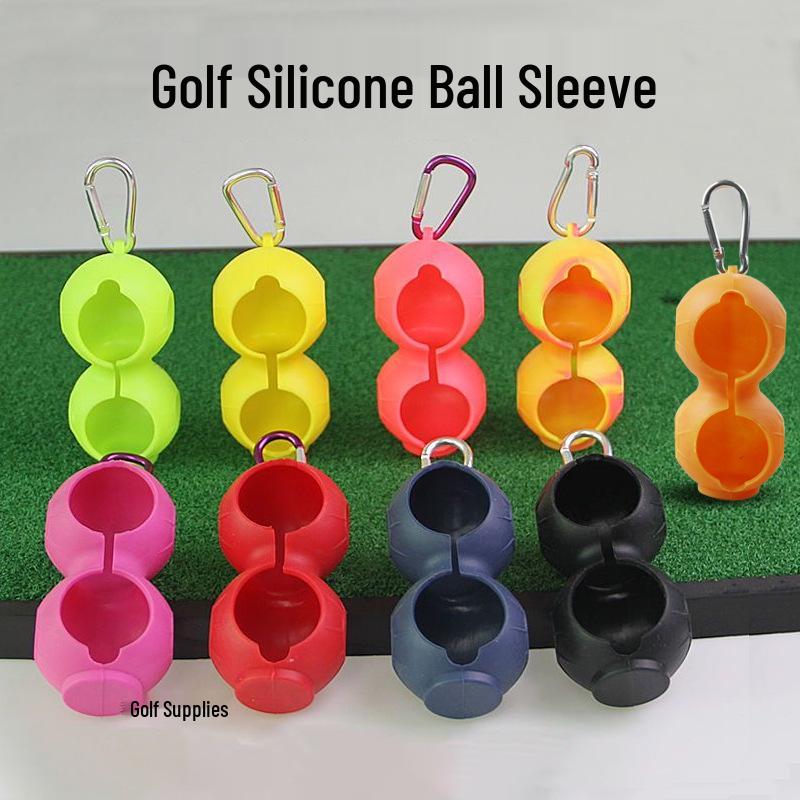 Golf Silicone Ball Covers (2-Pack) - Protective Accessories with Belt Attachment