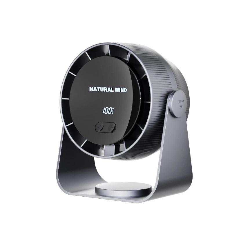100 Gears Rechargeable LED Digital Display Air Circulation Fan Variable Frequency Strong Wind Fan Portable Desktop Electric Fan