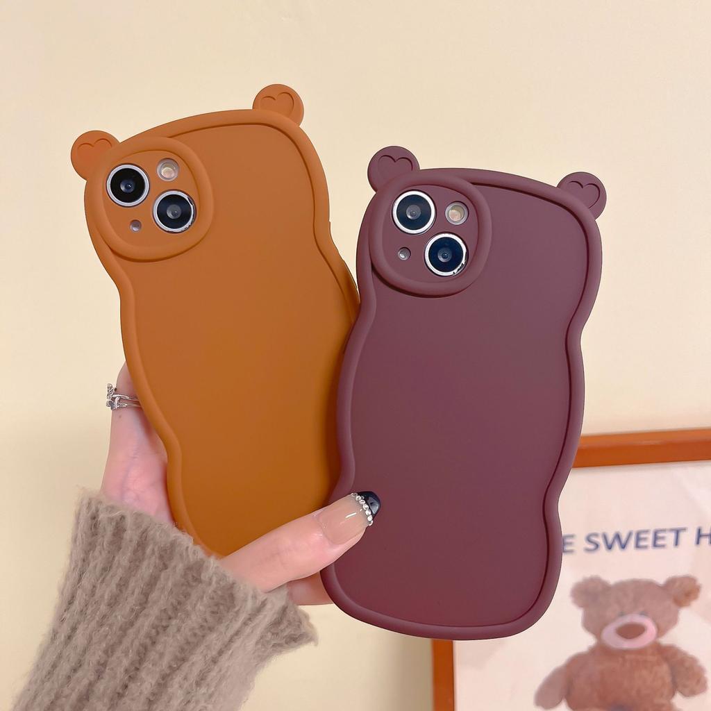 ins Autumn and Winter New Cartoon Bear Ears Case for iPhone 16 Pro Max Apple 17 Phone Case 14/15