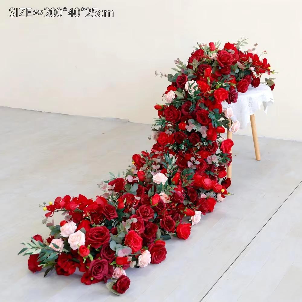 UFlower 200cm Artificial Cherry Blossom Flower Wedding Background Wall Decor Party Wall Decoration Center for Table Stage Home