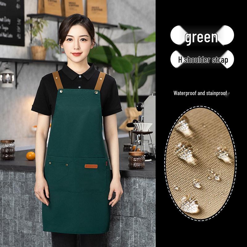 Waterproof Pure Cotton Kitchen Apron for Men & Women - Oil-Proof, Catering, Custom Logo