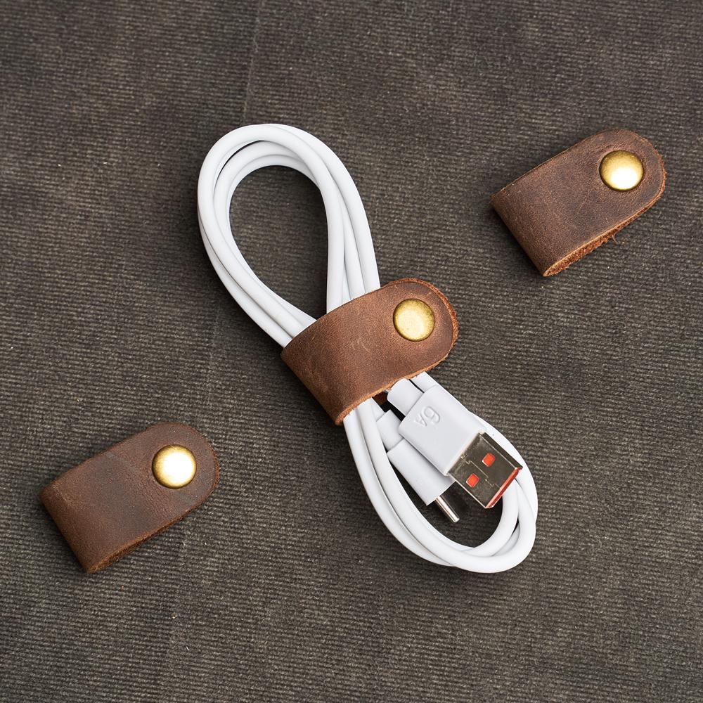 1/3/5/10pcs RealLeather Charger Headset Data Cable Winder Headphone Earphone Wire Wrap Cable Cord Winder Organizer Cable Collect