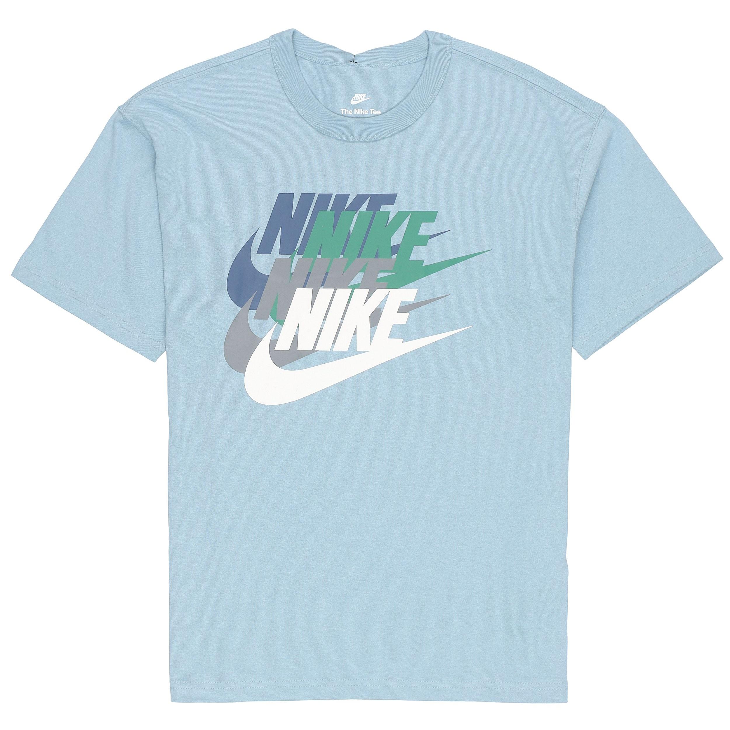 Men s Nike Alphabet Large Logo Printing Sports Breathable Short Sleeve Blue T-Shirt DV3317-494 XXL