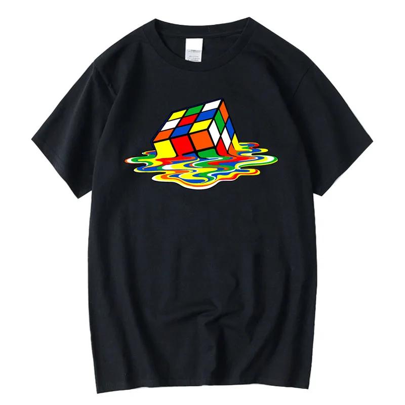 Summer Men's T-shirt High Quality 100% Cotton Magic Square Printing O-neck for Men Tees Casual Cool Hip Hop Short Sleeved Tops