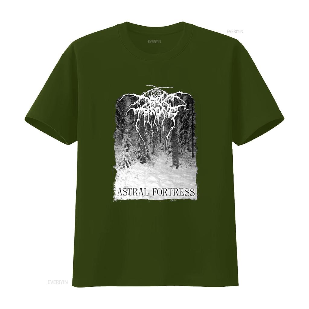 DARKTHRONE Astral Fortress Forest T Shirt Unique Winter Scene Design for Mens Fashion Vintage Washed Breathable Slightly Soft