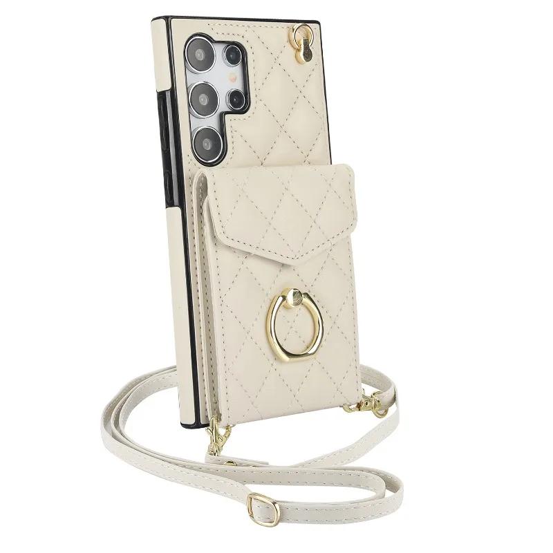 Crossbody Phone Case for Samsung Galaxy S23 S21 FE S25 Edge S24 S26 Ultra S22 Plus A16 A55 A15 A54 Wallet with Card Holde Cover