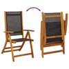 Garden Chairs 2 Pcs Foldable Solid Acacia Wood and Textilene