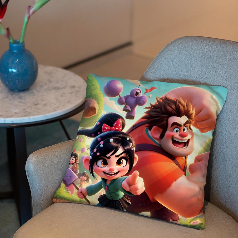 Povlak na polštář Wreck-It Ralph 2 v 1 Oboustranný plyšový povlak na polštář | Auto/Sofa/Postel | Perfektní dárek
