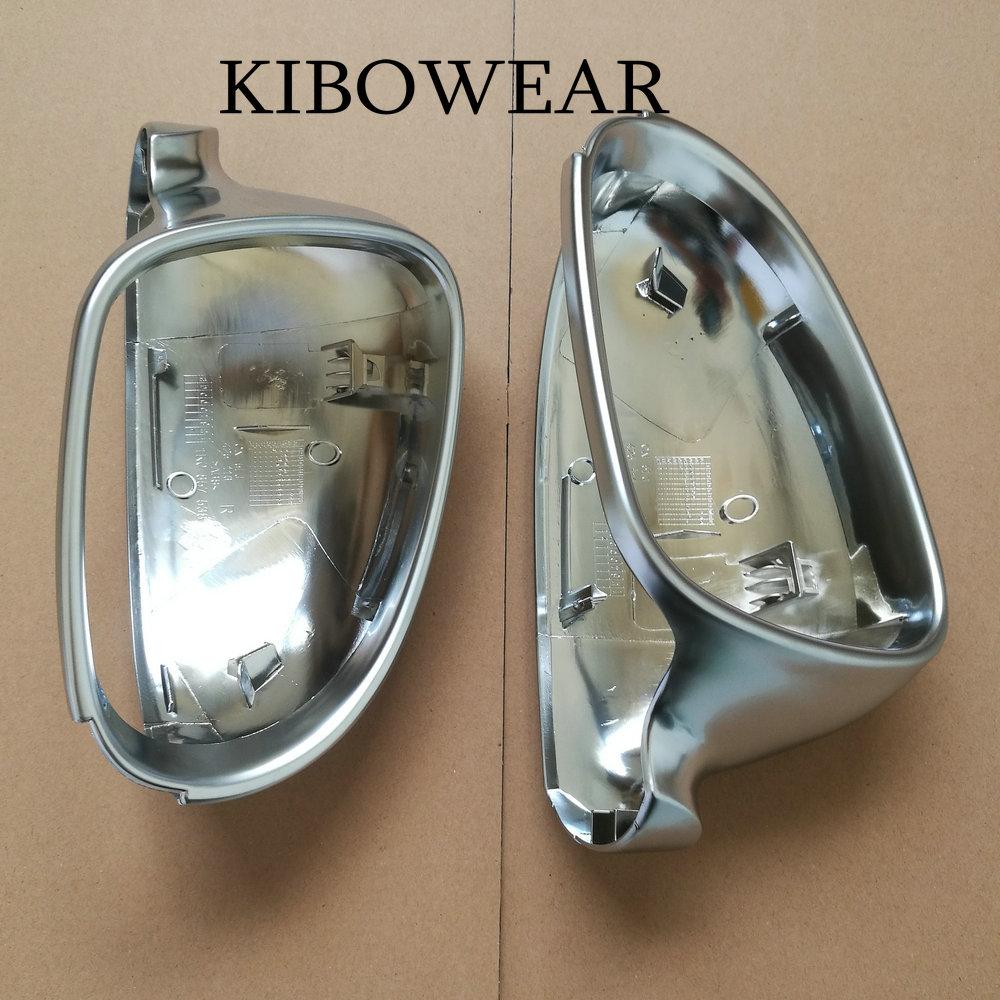 For VW Golf MK5 GTI 5 Passat B6 Jetta MK5 Matte Chrome Side Wing Mirror Covers Caps R36 R32 Golf Plus Variant EOS Silver