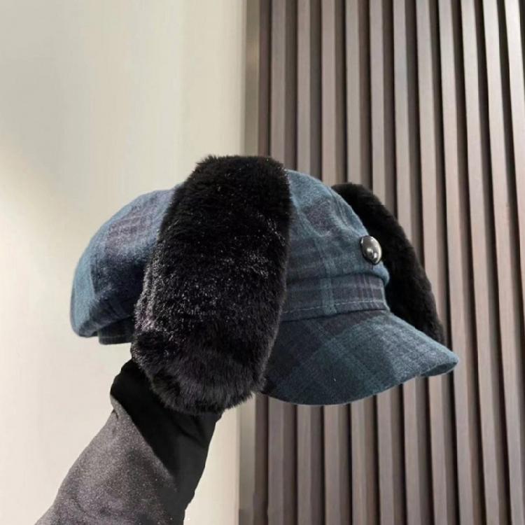 Beret with Puppy Ear Painter Hat Cabbie Hat Grandpa Hat for Autumn Winter