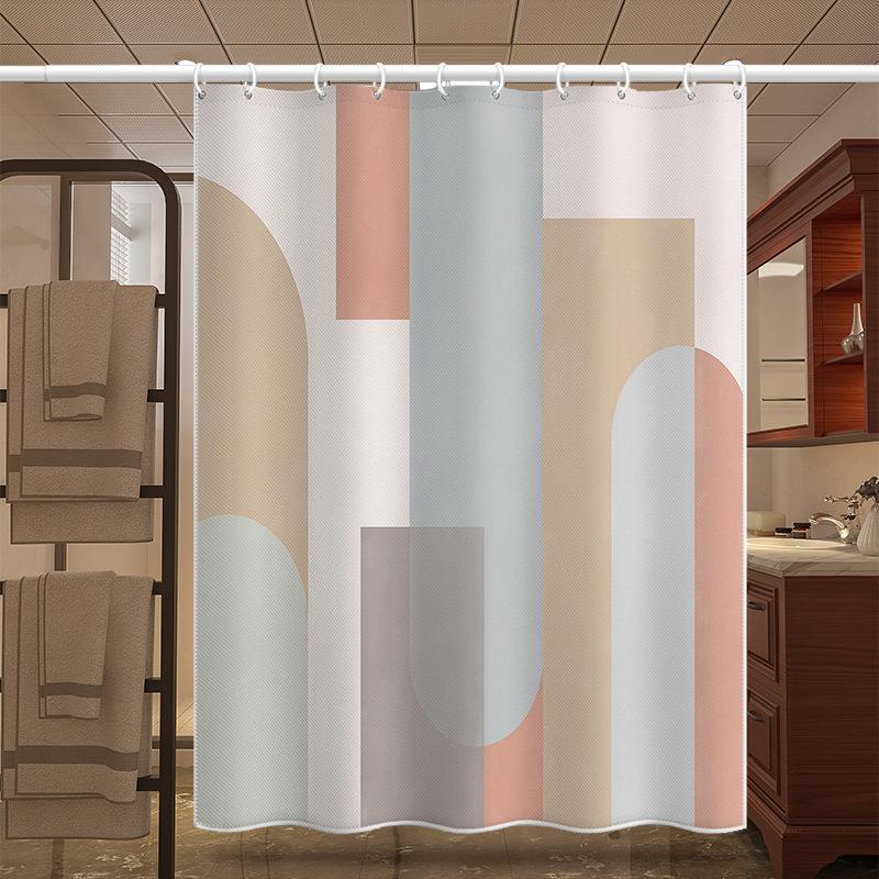 Bathroom Thickened Waterproof Curtain Mildew Proof Shower Curtain Shower Partition Curtain Shower Curtain Bathroom Curtain Free Perforation