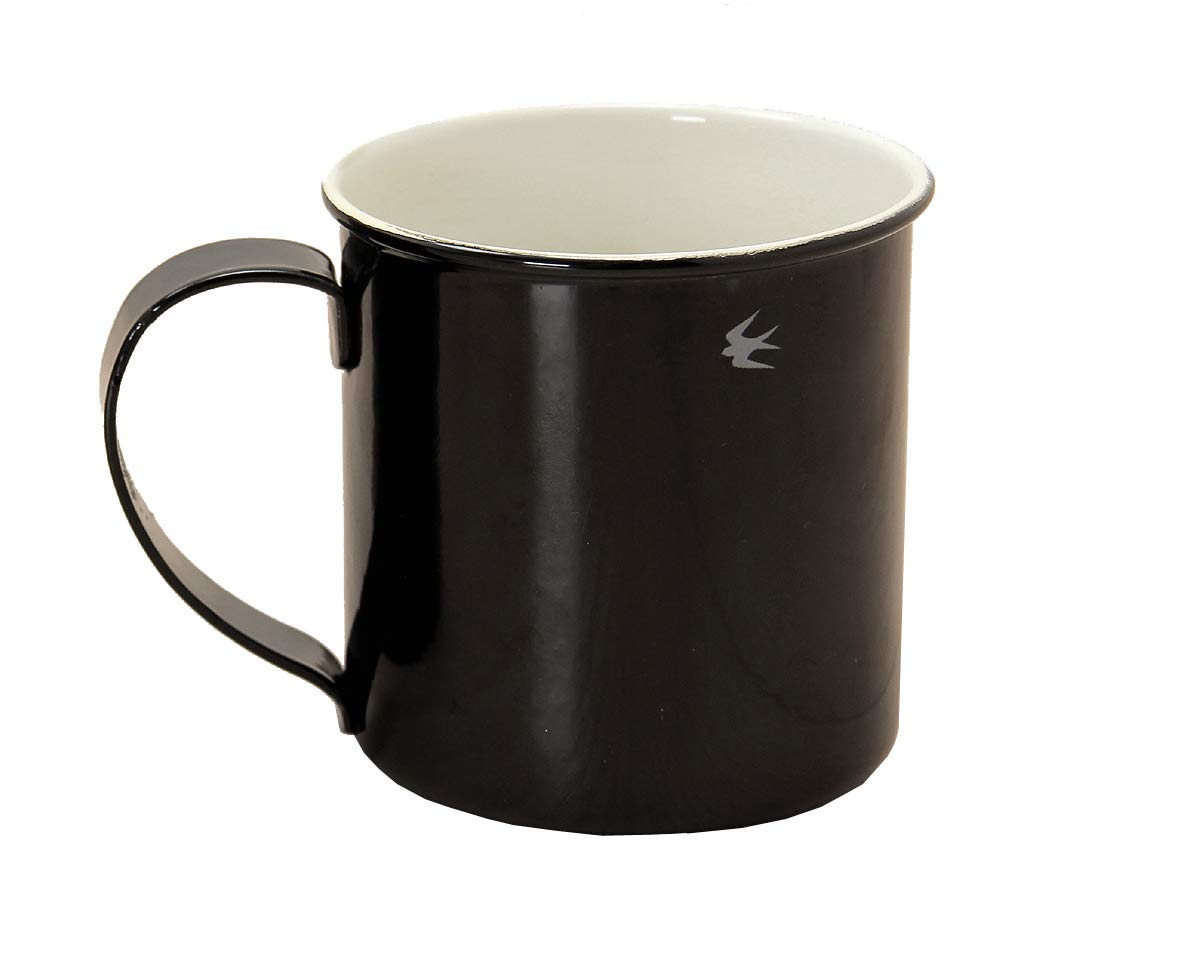 

Glocal Standard Products Swallow Mug, Black, Medium, Made in Japan, Open-Face Safe, Simple and Stylish, Enamel, Perfect for Outdoors and Camping