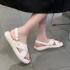 2024 Neue Sommer Damen Sandalen Zehenfrei Sandalen Mode Crossover Freizeitschuhe Niedriger Absatz Plateau Schnallenschuhe Damen Sandalen
