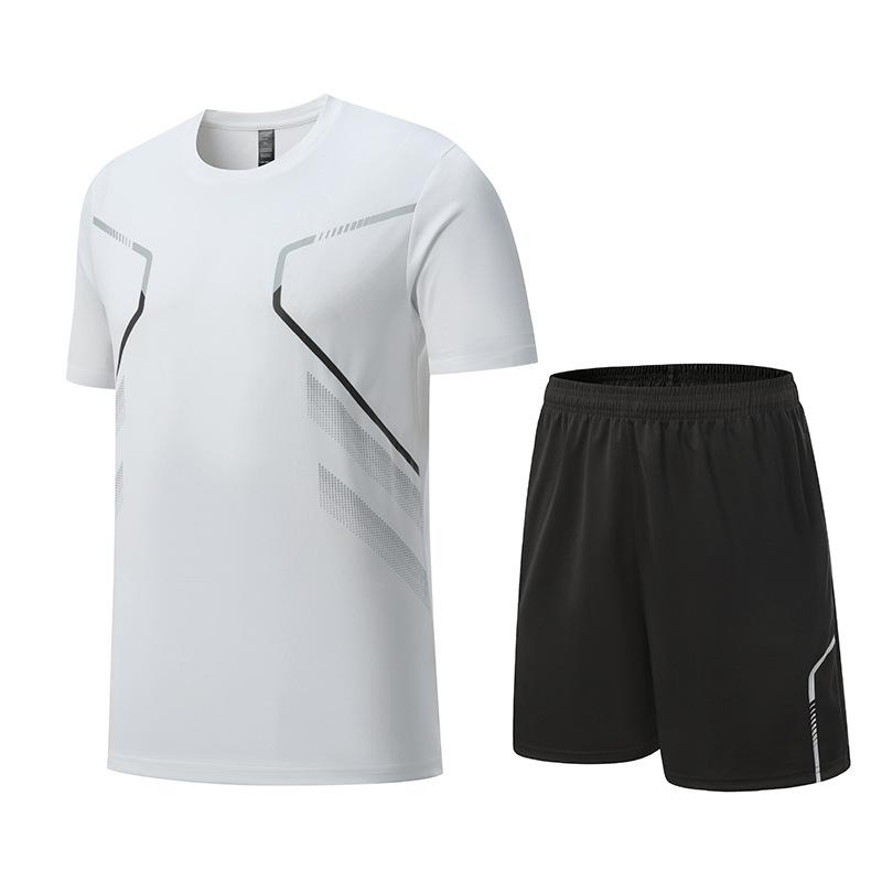 Men's Quick-Dry Short-Sleeve Sportswear Set for Summer Running and Fitness
