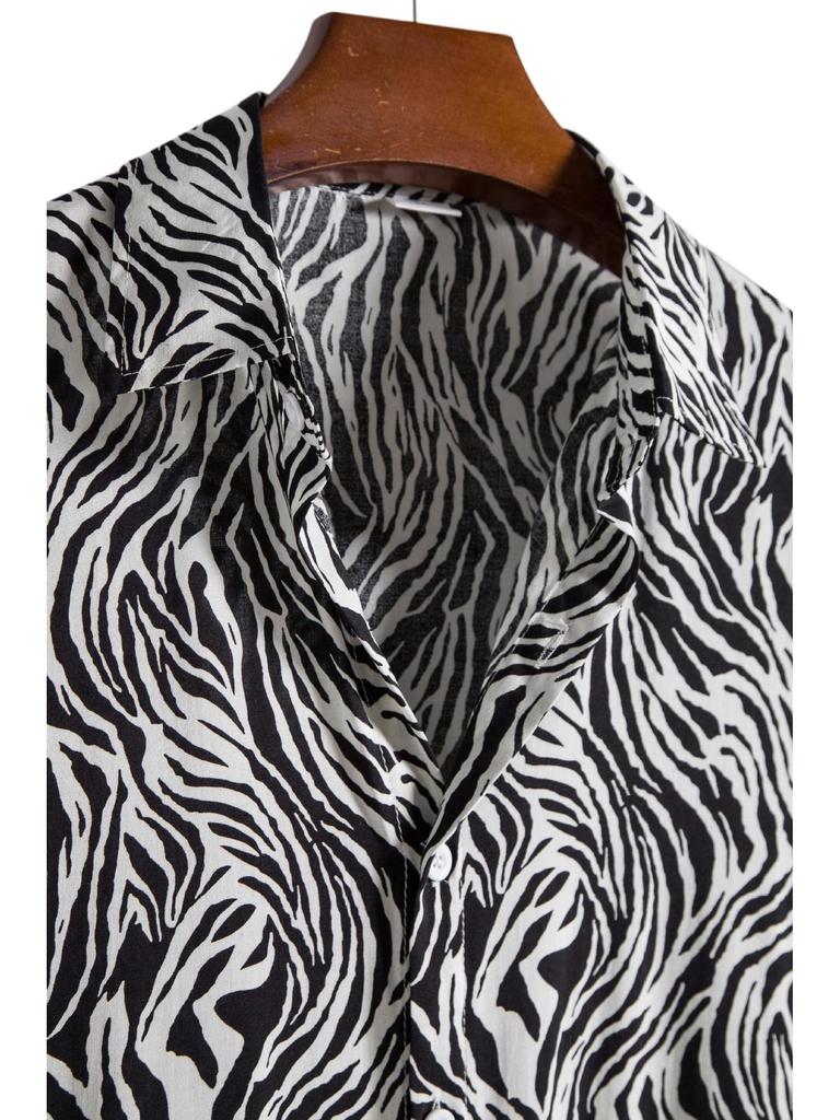 2025 Southeast Asia Men's Zebra Print Beach Shirt