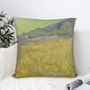 Van Gogh Wheatfield with a Reaper Pillowcase Cushion Cover Gift Oil Painting Throw Pillow Case Cover Home Wholesale 45*45cm