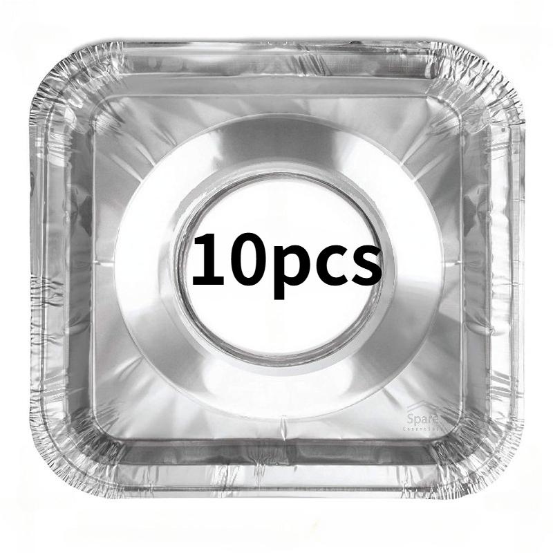 10/30PCS Aluminum Foil Burner Covers Disposable Stove Liners for Gas Cooktops Oil-Proof Cooking Protectors (Easy Clean)