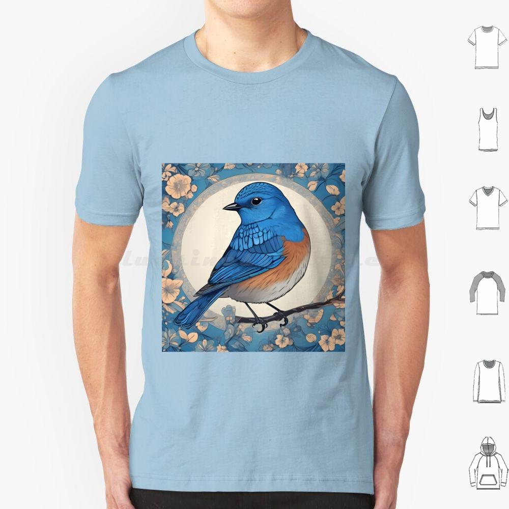 Bluebird Colour 03 T Shirt Big Size 100 Cotton Bluebird Bluebird Art Bluebird Watercolour Bluebird Design Bluebird Feathers