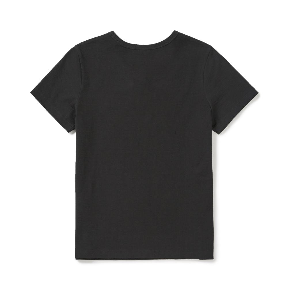 SNOWPEAK Ribbed Women's V-Neck Short Sleeve T-Shirt Charcoal (S26MWFTS37)