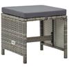 Vidaxl Garden Stools With Cushions, 4 Pcs., Poly Rattan, Grey