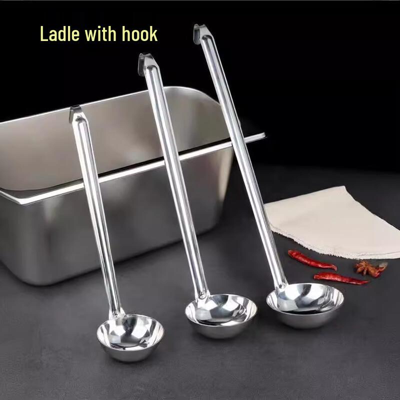 Kangfu Long-Handled Stainless Steel Soup Ladle with Hook