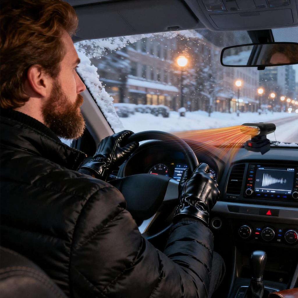 Car Heaters for Vehicle Battery Powered 90 Rotatable Auto Defogger Bedroom Electric Heater for Factory Office Dorm Camping