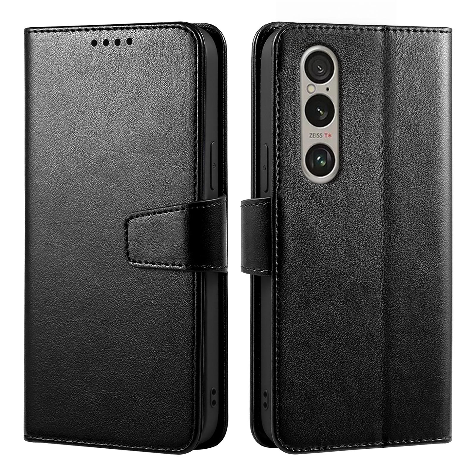 

For Sony Xperia 1 VI Case Stand Card Holder Wallet Leather Phone Cover Black