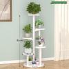 Minimalist 6-Tier Metal & Wood Ladder Plant Stand