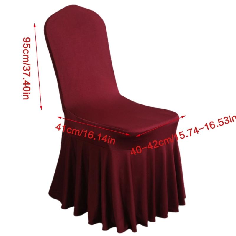 Elastic Dining Chair Cover Sun Skirt Smooth Milk Silk Fabric Breathable Seat Protectors For Wedding Decoration Hotel