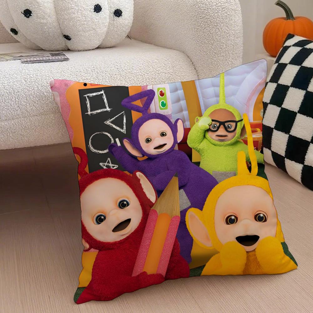 Cute teletubbies Cushion Cover Throw Pillow Cover Hidden Button Durable Polyester Chair Cushion
