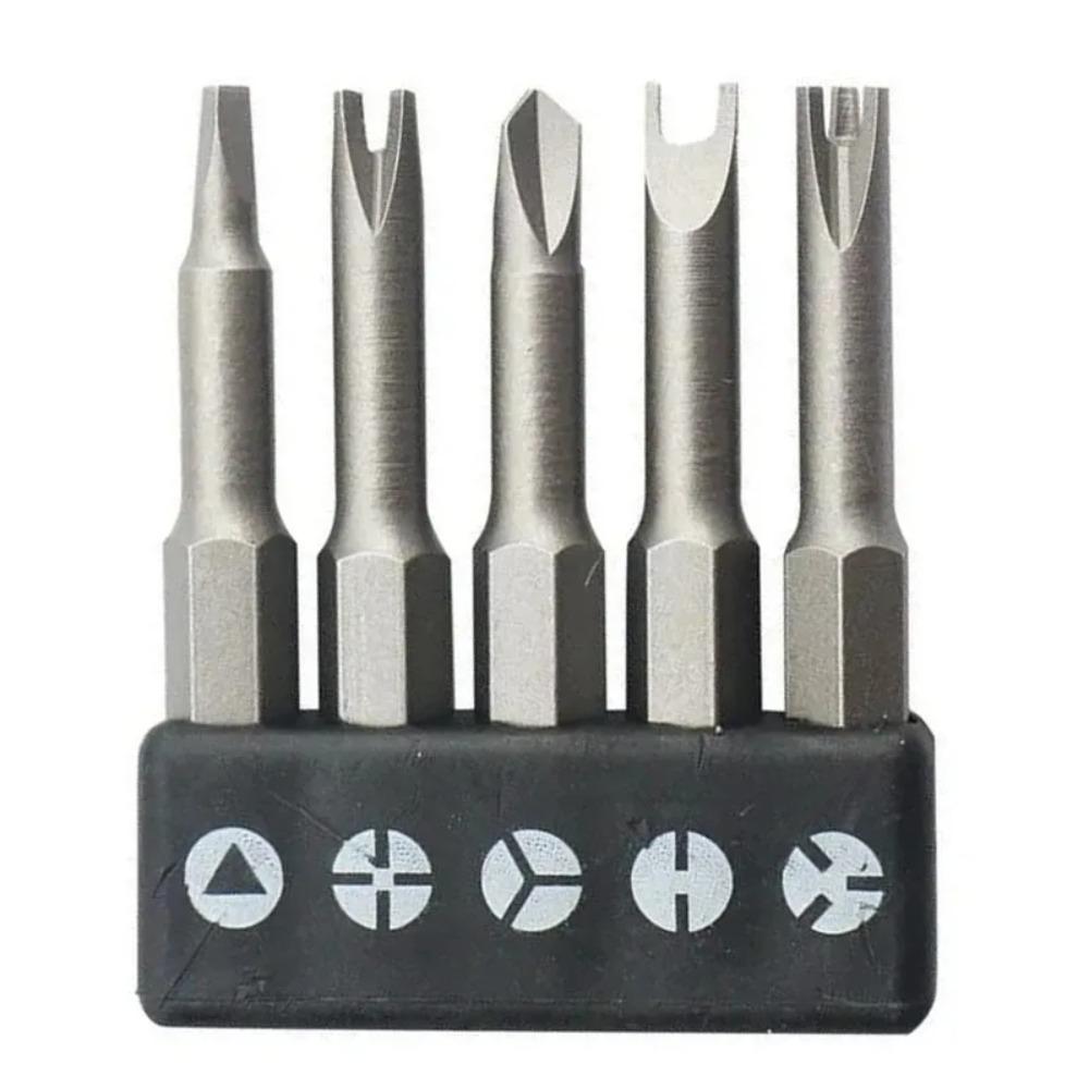 5Pcs Special Shaped Screwdriver Set 50mm U-shaped Y-Type Triangle Inner Cross Three Points Screwdriver Bit Tool