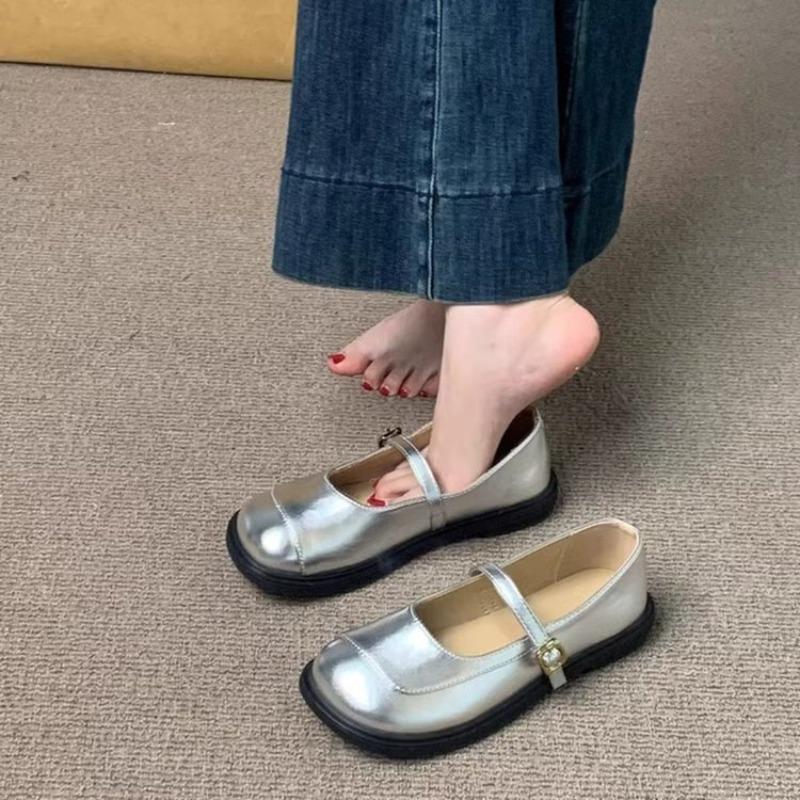Autumn Not Tired Feet Women's Shoes Mary Jane Single Shoes New Soft Sole Low Heel Square Head Shallow Mouth Small Leather Shoes Women
