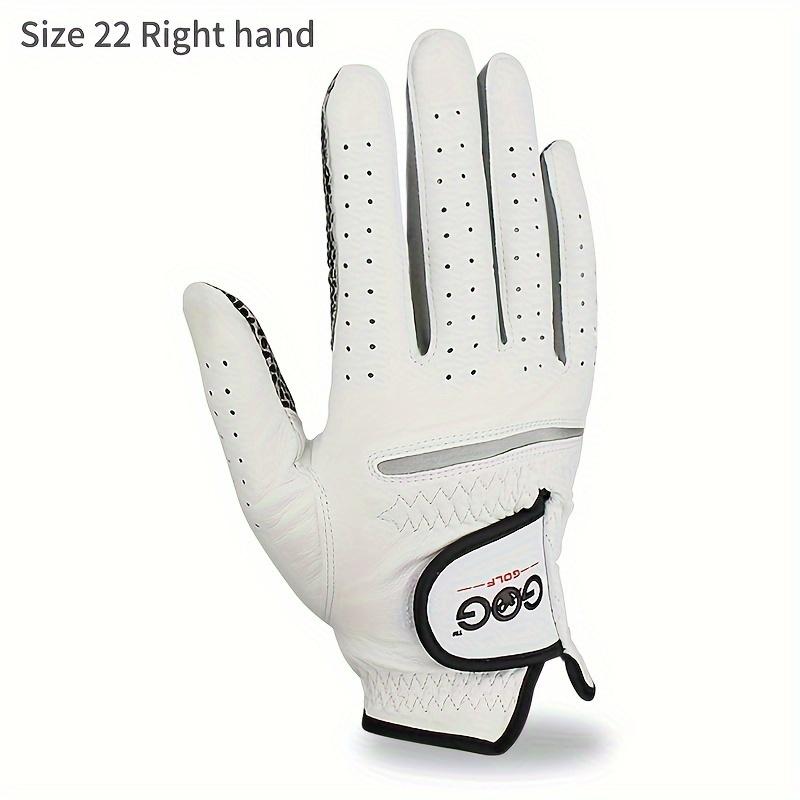 

Одна левая/правая оригинальная перчатка для гольфа GOG, импорт из Индонезии, овечья кожа, нескользящие перчатки для мужского спорта Size 22 Right Hand белый