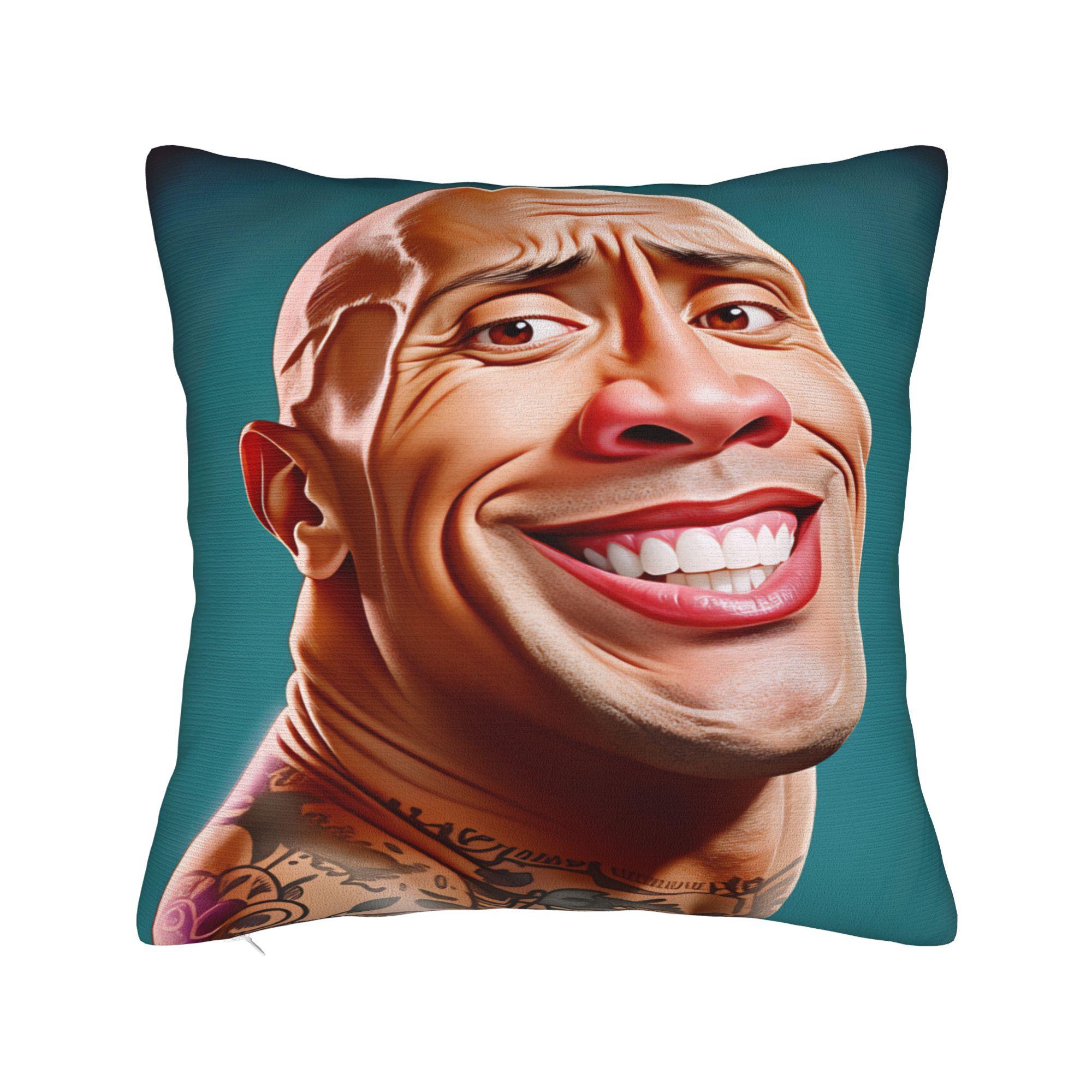 

The Rock Face Dwayne Johnsons Pillowcases Cute Funny Pillow Case For Office Car Home Decor Square Pillow Cover 30cmx30cm