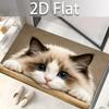 Ragdoll Cat Face Blue Eye Welcome Rug Beige Background Fluffy Fur Detail Print Non Slip Floor Mat For Pet Lover Home Decor