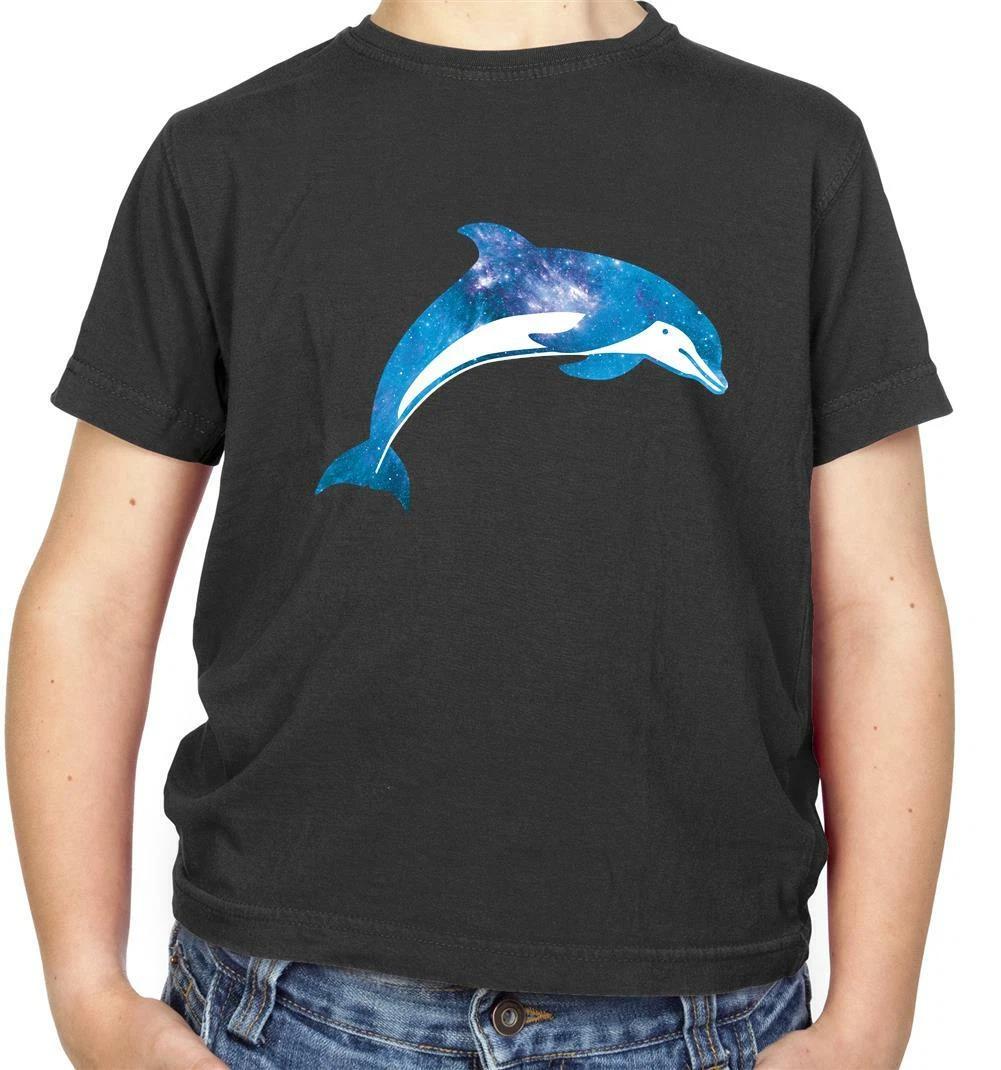 Space Dolphin Kids T-Shirt - Animal - Bottlenose - Striped - Gift 130