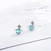 Green Planet süße kleine Universum 925 Sterling Silber Temperament Persönlichkeit Mode weibliche Ohrstecker SEA297