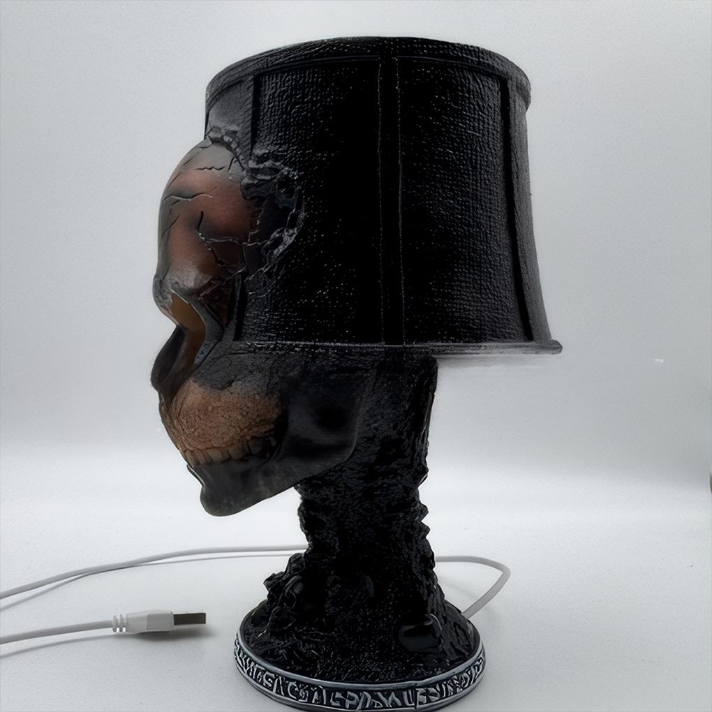 Resin Skull Lamp Halloween Lights For Gothic Vibes Halloween Party Supplies Decor