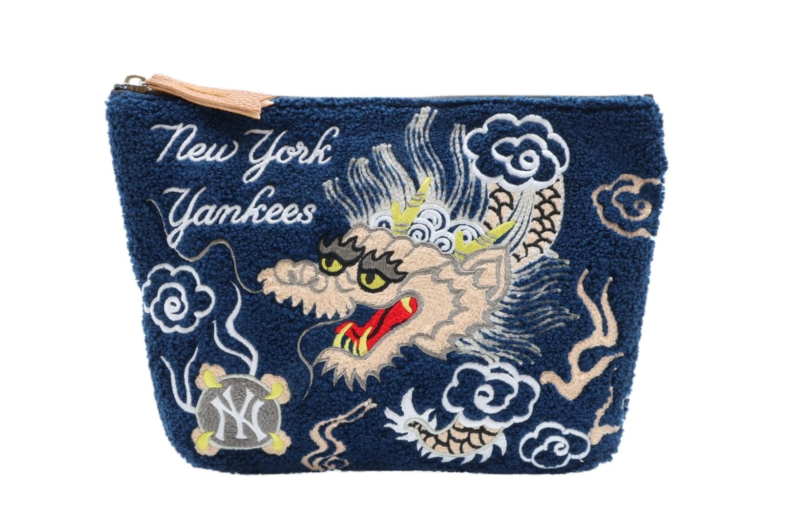 

League Makeup MLB Japanese Pattern Sagura YK [Major Baseball] Case, Pouch, Dragon/Navy