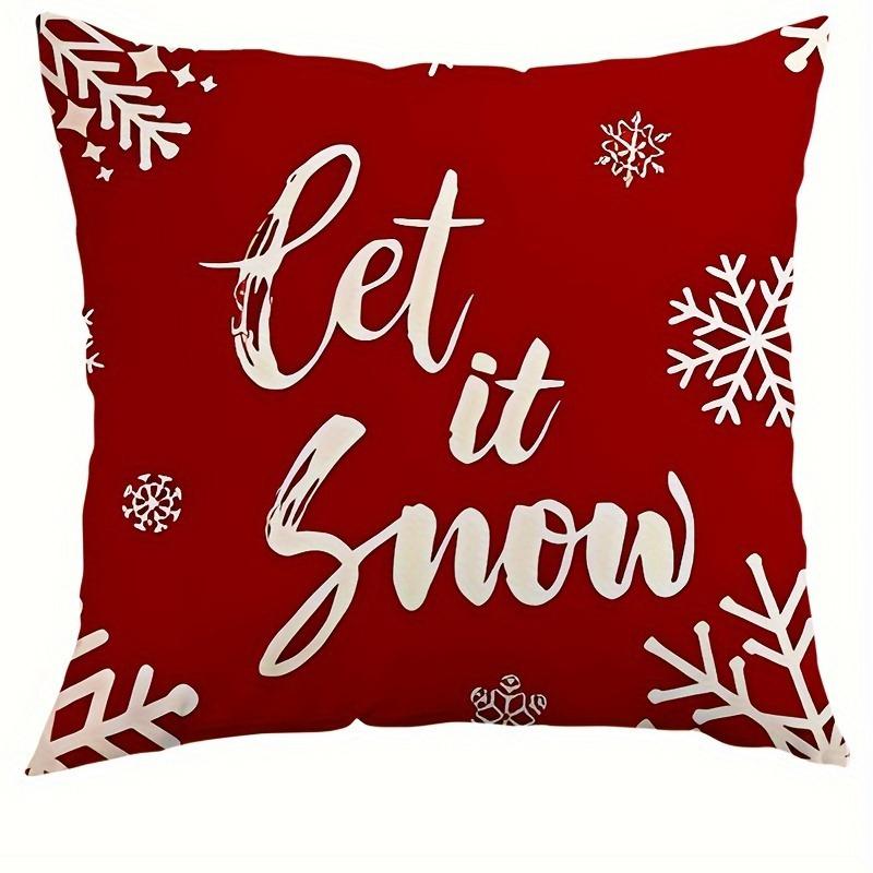 

Christmas decoration pillow cover snowflake pattern printing living room sofa cushion cover room home party decoration 40x40cm