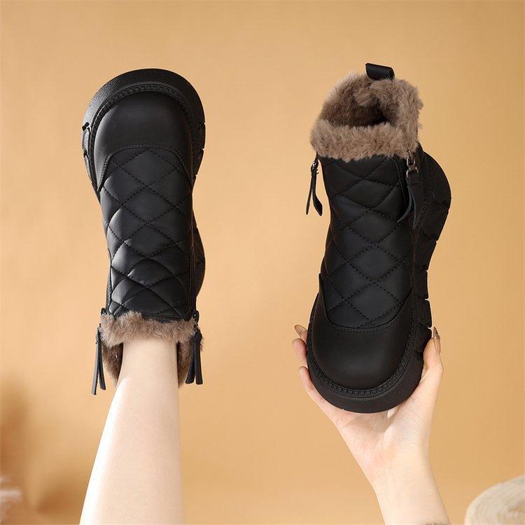 

Thick-bottomed fleece thickened warm plush snow boots winter new lightweight non-slip short boots 35