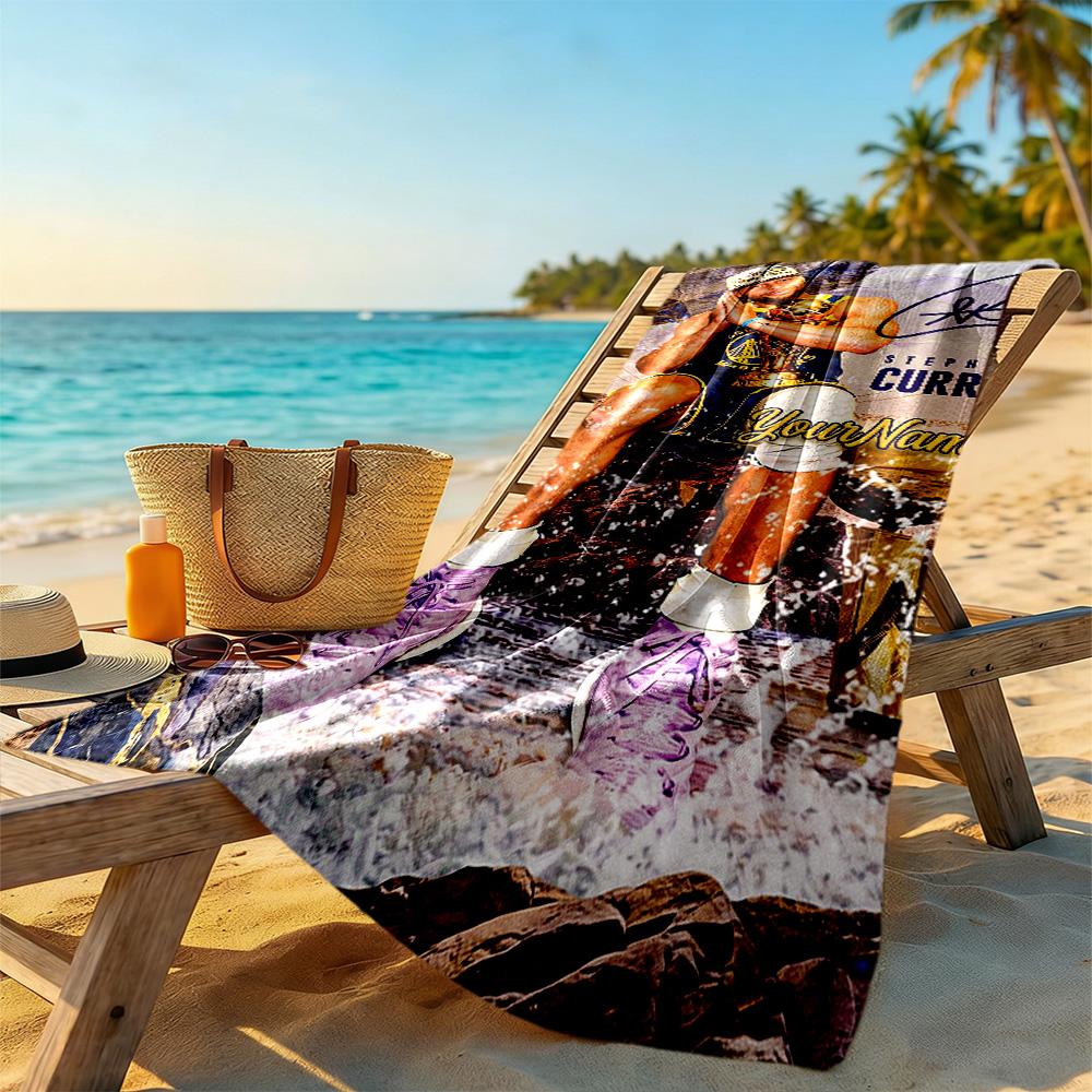 Curry Customizable Name Beach Towel Quickdry Soft Microfiber Portable For Swimmingbeachcamping Travel Beach Accessoriesgym