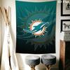Miami Dolphins Wandteppich Ästhetisches Wandbehang Gedruckter Stoffdecke Dekorative Wandteppiche für Schlafzimmer Wohnzimmer Heimdekoration